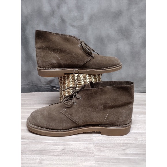 Clarks Mens Boots Bushacre 2 Tan Brown Suede‎ Ankle Lace Up Chukka Size 10.5W - Picture 1 of 6